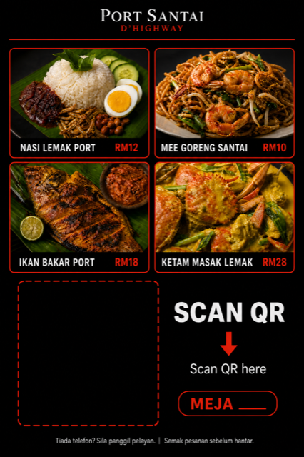 Design QR & menu meja